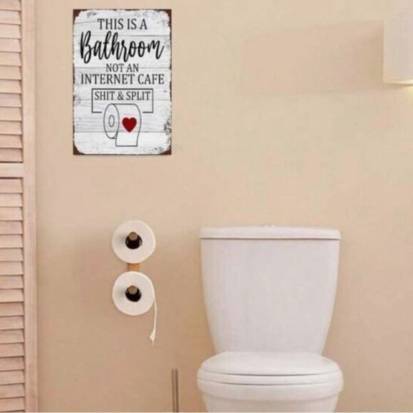 This is a Bathroom - Not An Internet Cafe - Funny Graphic Aluminum Warning Sign - Picture 2 of 2